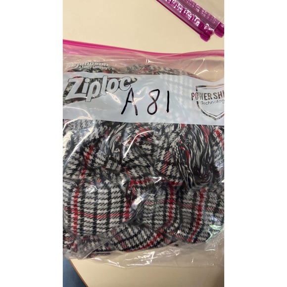 Gray, Black & Red Plaid Scarf - Picture 4 of 4